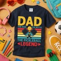 Dad The Man The Myth The Pickleball Legend Kids T-Shirt thumb 3