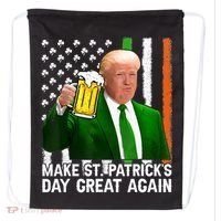 Donald Trump Make St Patricks Day Great Again Drawstring Bag thumb 0