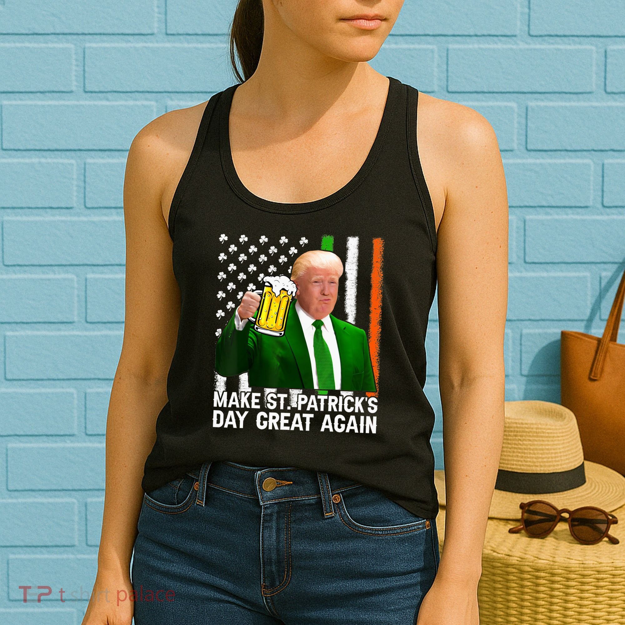 Donald Trump Make St Patricks Day Great Again Women's Tank Top