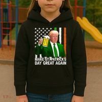 Donald Trump Make St Patricks Day Great Again Kids Hoodie thumb 3