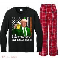 Donald Trump Make St Patricks Day Great Again Kids Long Sleeve Plaid Pajama Set thumb 0