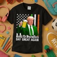 Donald Trump Make St Patricks Day Great Again Kids T-Shirt thumb 3