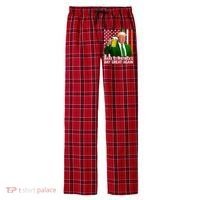 Donald Trump Make St Patricks Day Great Again Men's Flannel Plaid Pajama Pants thumb 0