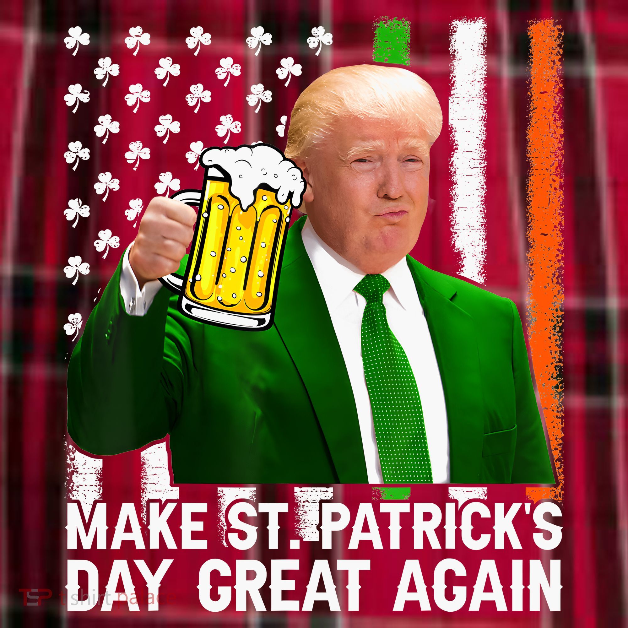 Donald Trump Make St Patricks Day Great Again Women's Flannel Plaid Pajama Pants