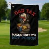 Dad Tax Making Sure It's Not  Funny Dad 4th Of July  Golf Towel thumb 1
