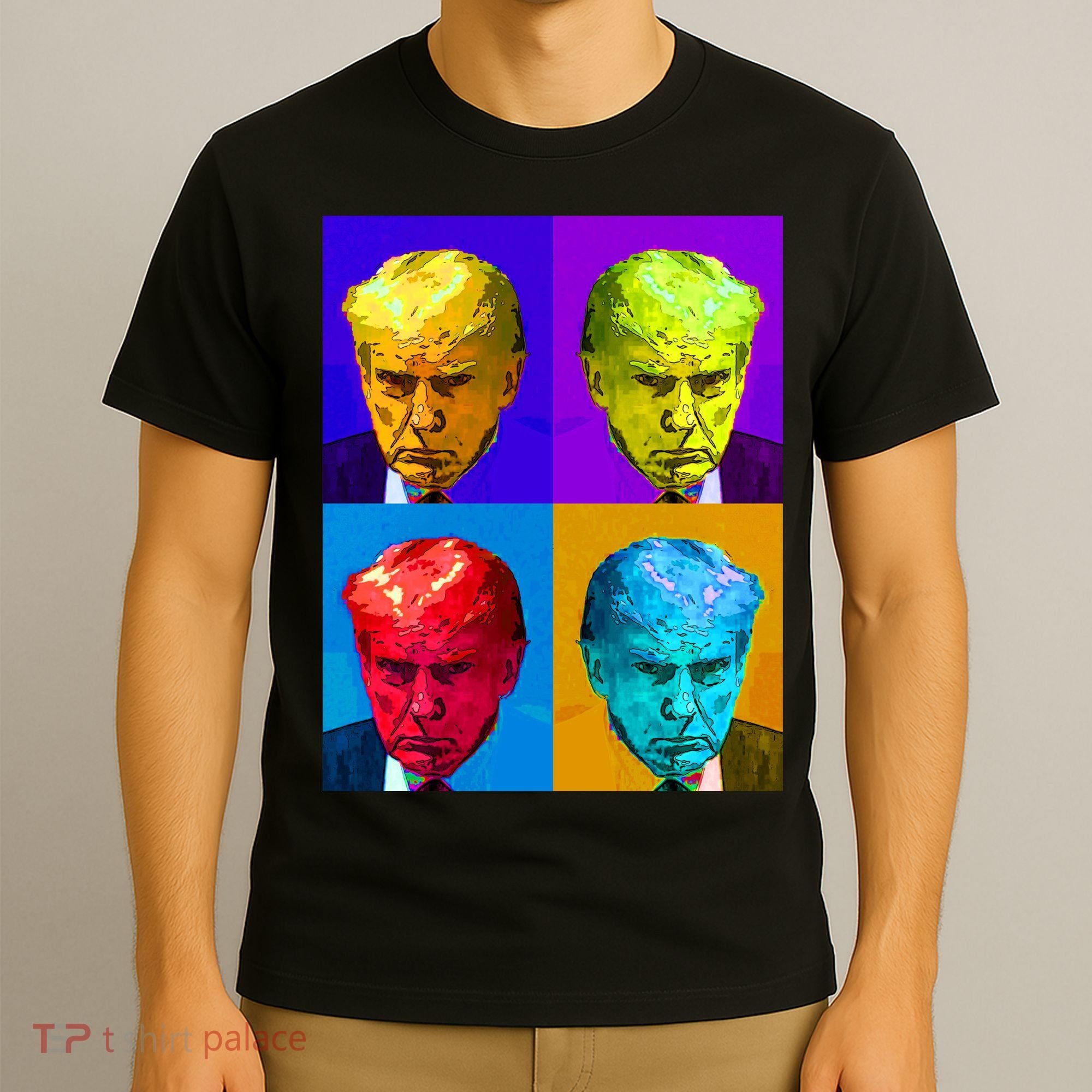 Donald Trump Mug Shot Colorful Pop Art T-Shirt