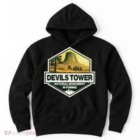 Devils Tower National Monument Wyoming Travel Art Badge Hoodie thumb 0