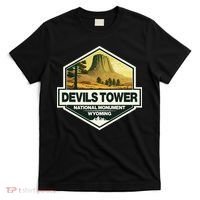 Devils Tower National Monument Wyoming Travel Art Badge T-Shirt thumb 0