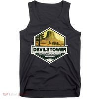 Devils Tower National Monument Wyoming Travel Art Badge Tank Top thumb 0