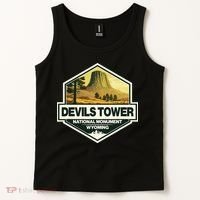 Devils Tower National Monument Wyoming Travel Art Badge Tank Top thumb 2