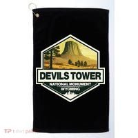 Devils Tower National Monument Wyoming Travel Art Badge Golf Towel thumb 0