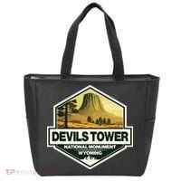 Devils Tower National Monument Wyoming Travel Art Badge Tote Bag thumb 0