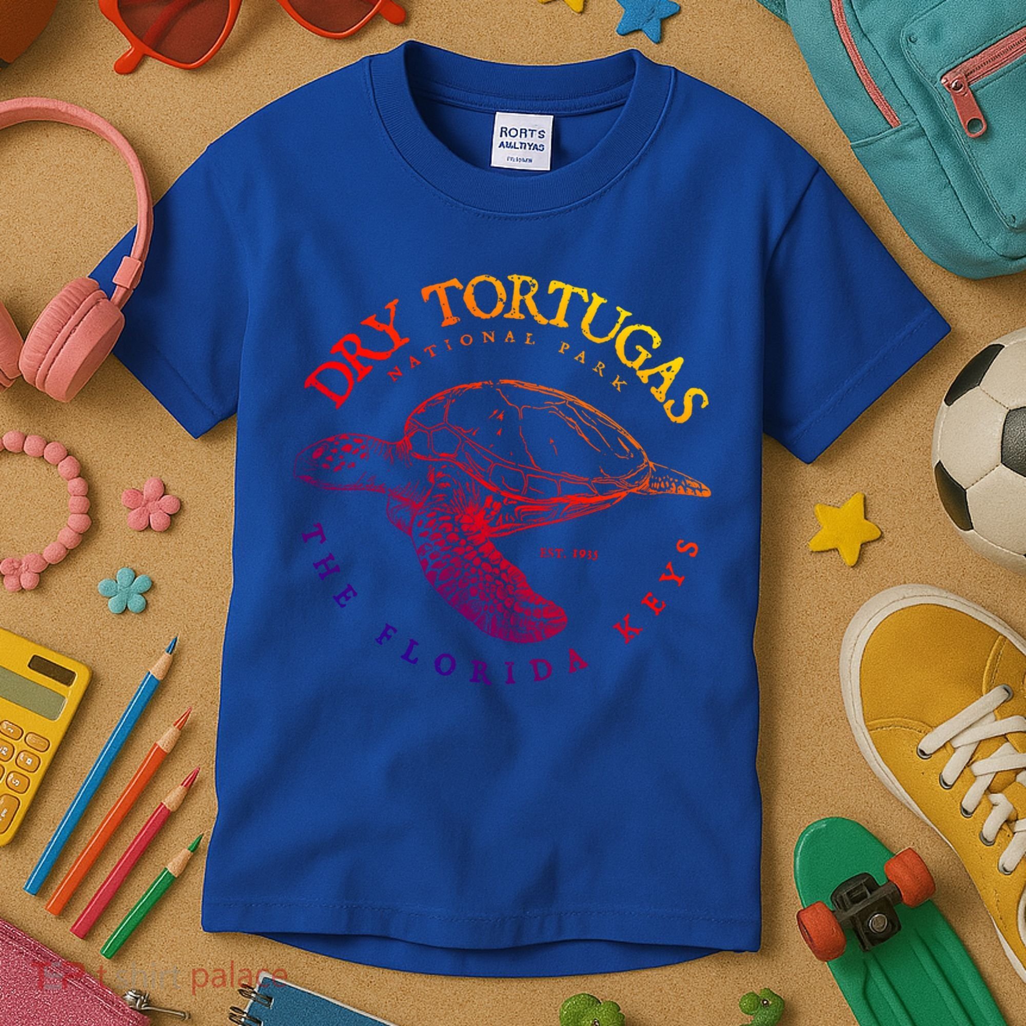Dry Tortugas National Park Florida Keys Scuba Diving Turtle Cute Gift Kids T-Shirt