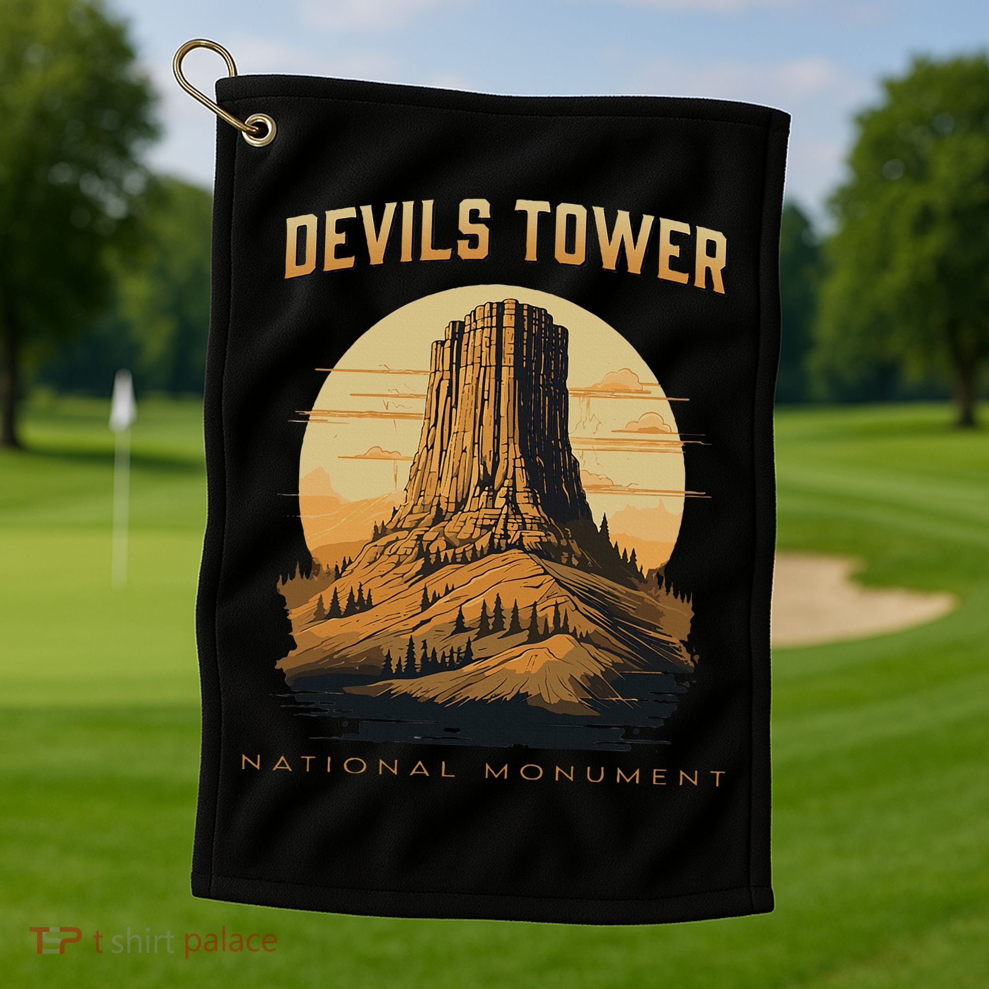 Devils Tower National Monument Wyoming Golf Towel
