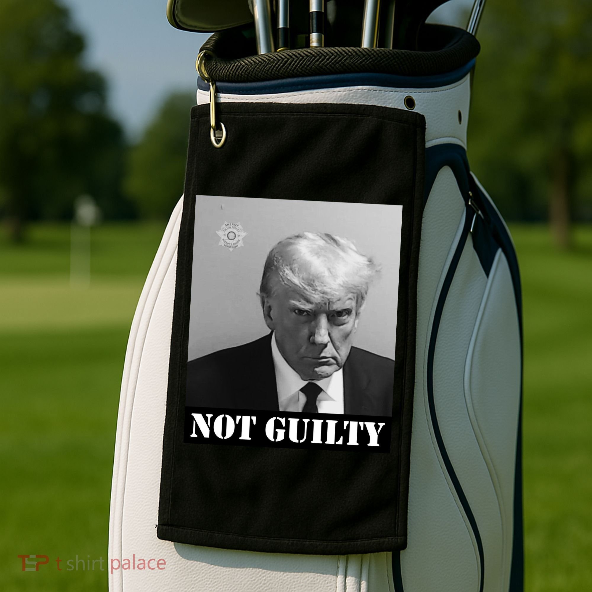 Donald Trump Not Guilty Mugshot Golf Towel