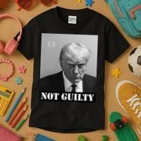 Donald Trump Not Guilty Mugshot Kids T-Shirt thumb 3