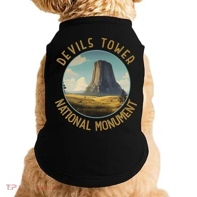 Devils Tower National Monument Distressed Circle Doggie Tank