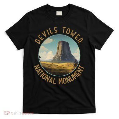 Devils Tower National Monument Distressed Circle T-Shirt