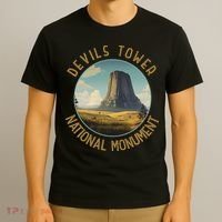 Devils Tower National Monument Distressed Circle T-Shirt thumb 3