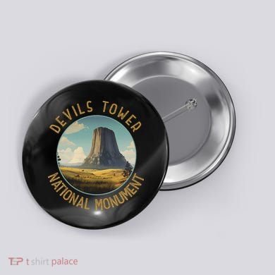 Devils Tower National Monument Distressed Circle Button