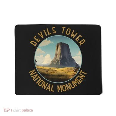 Devils Tower National Monument Distressed Circle Mousepad