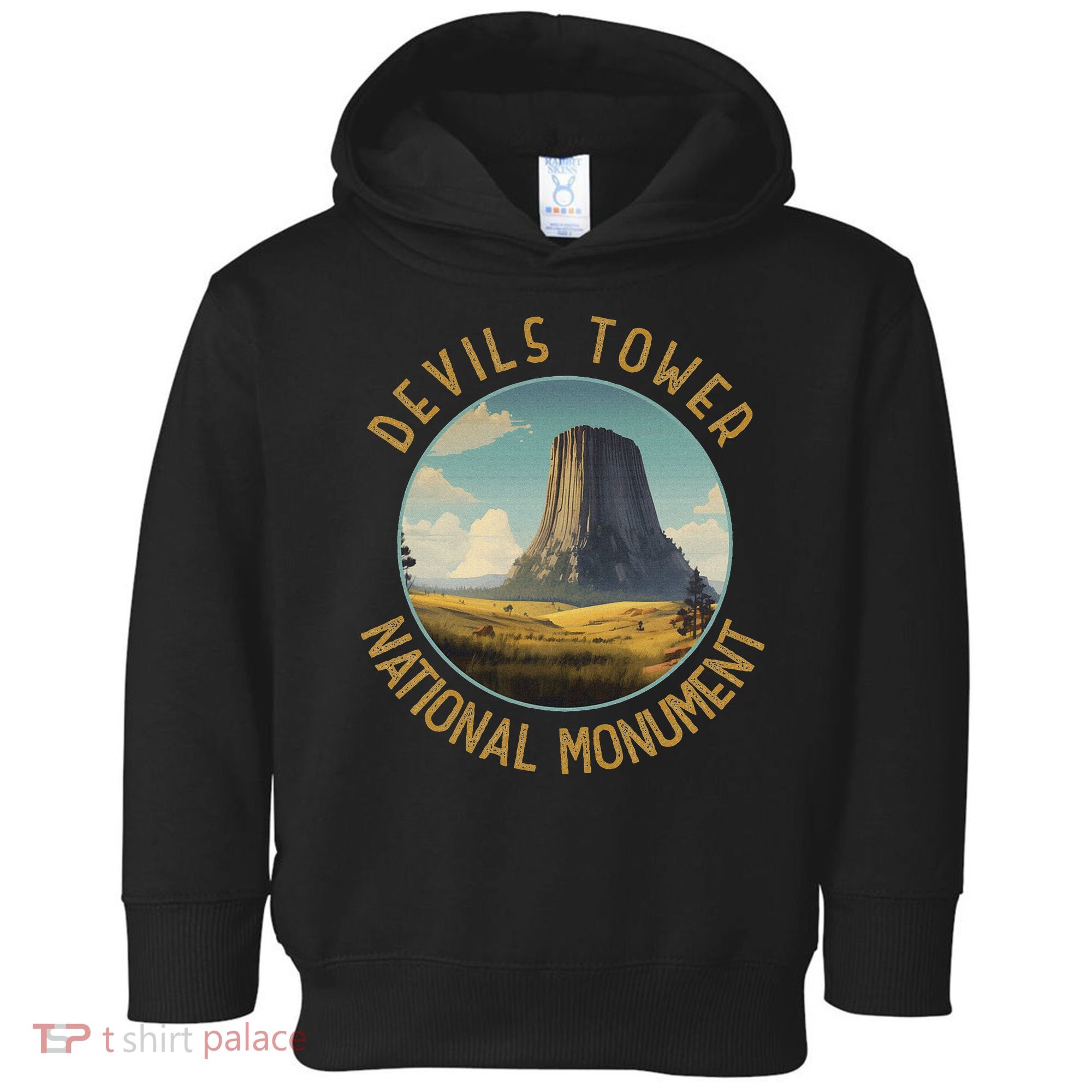 Devils Tower National Monument Distressed Circle Toddler Hoodie
