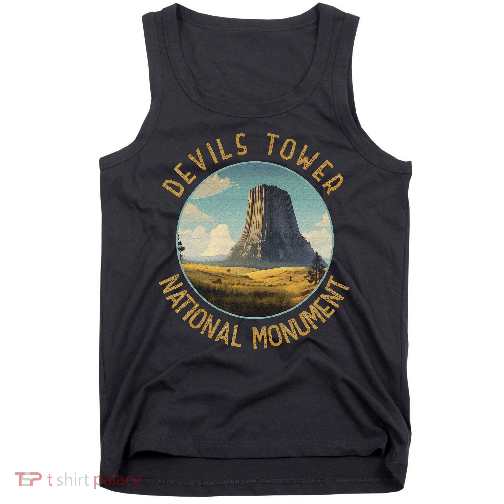 Devils Tower National Monument Distressed Circle Tank Top