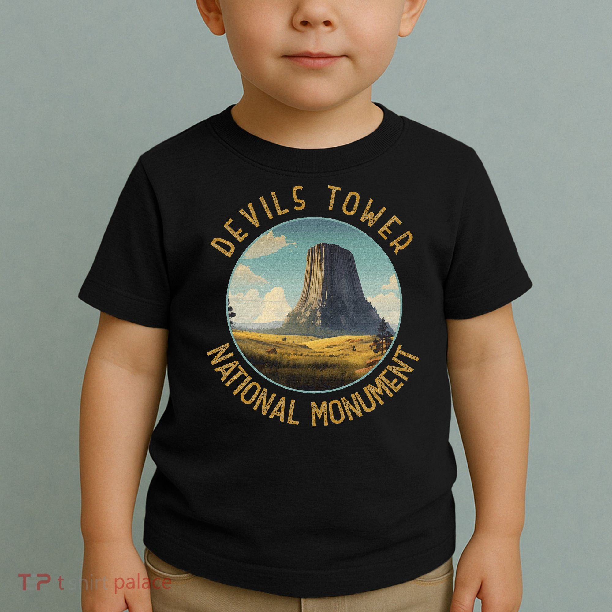 Devils Tower National Monument Distressed Circle Toddler T-Shirt