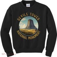 Devils Tower National Monument Distressed Circle Kids Sweatshirt thumb 0