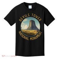 Devils Tower National Monument Distressed Circle Kids T-Shirt thumb 0