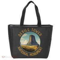 Devils Tower National Monument Distressed Circle Tote Bag thumb 0