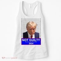 Donald Trump Not Guilty 2024 Mugshot Politcal Women's Tank Top thumb 0