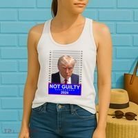 Donald Trump Not Guilty 2024 Mugshot Politcal Women's Tank Top thumb 2