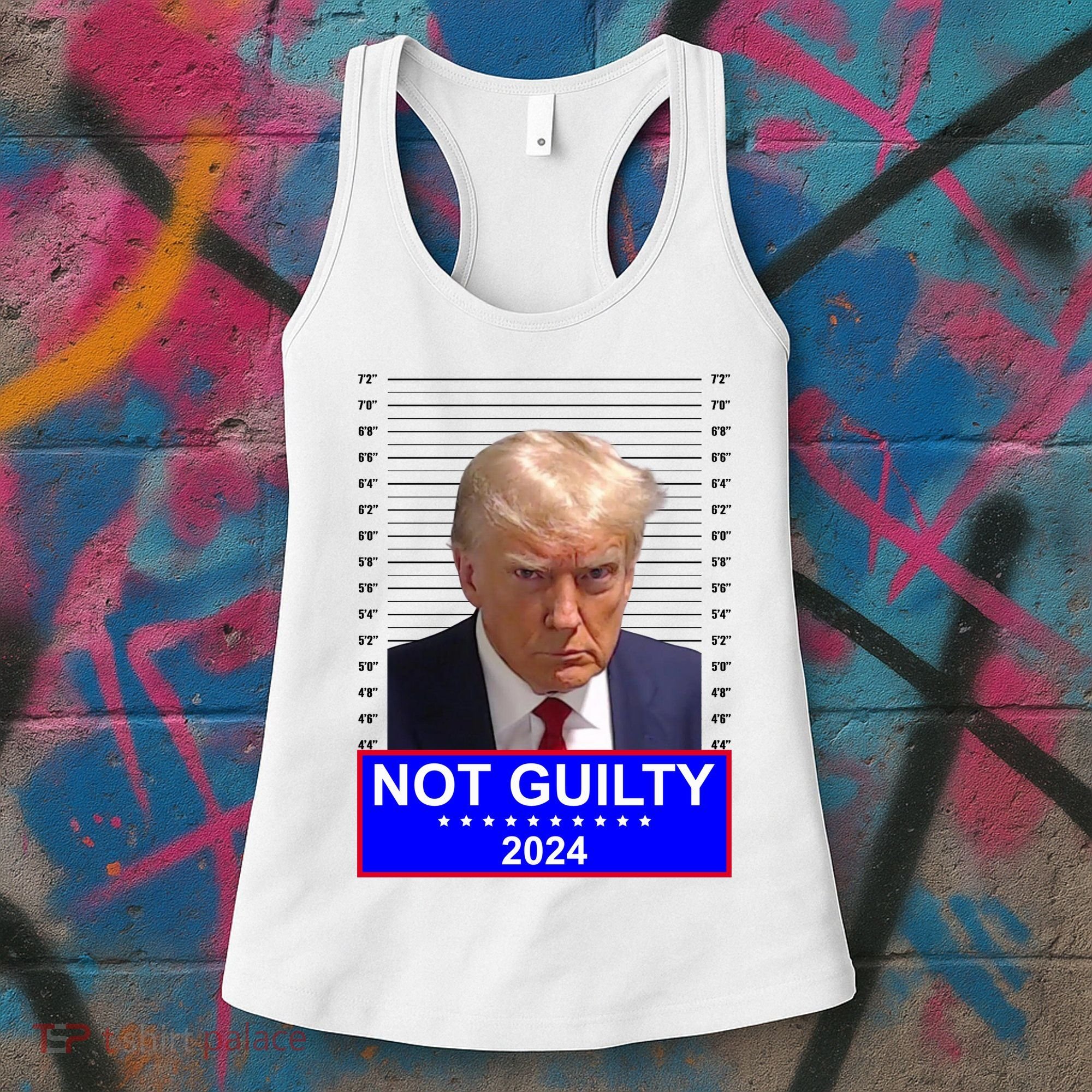 Donald Trump Not Guilty 2024 Mugshot Politcal Women's Tank Top