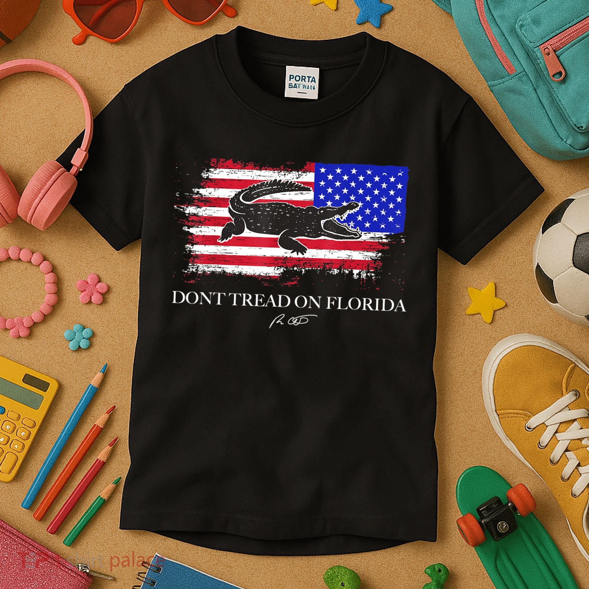Dont Tread On Florida Governor Flag Alligator DeSantis 2021 Kids T-Shirt