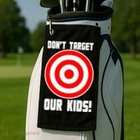 Dont Target Our Kids Patriotic Bullseye Range Boycott Golf Towel thumb 2