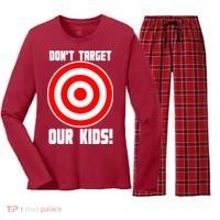 Dont Target Our Kids Patriotic Bullseye Range Boycott Women's Long Sleeve Flannel Pajama Set  thumb 0