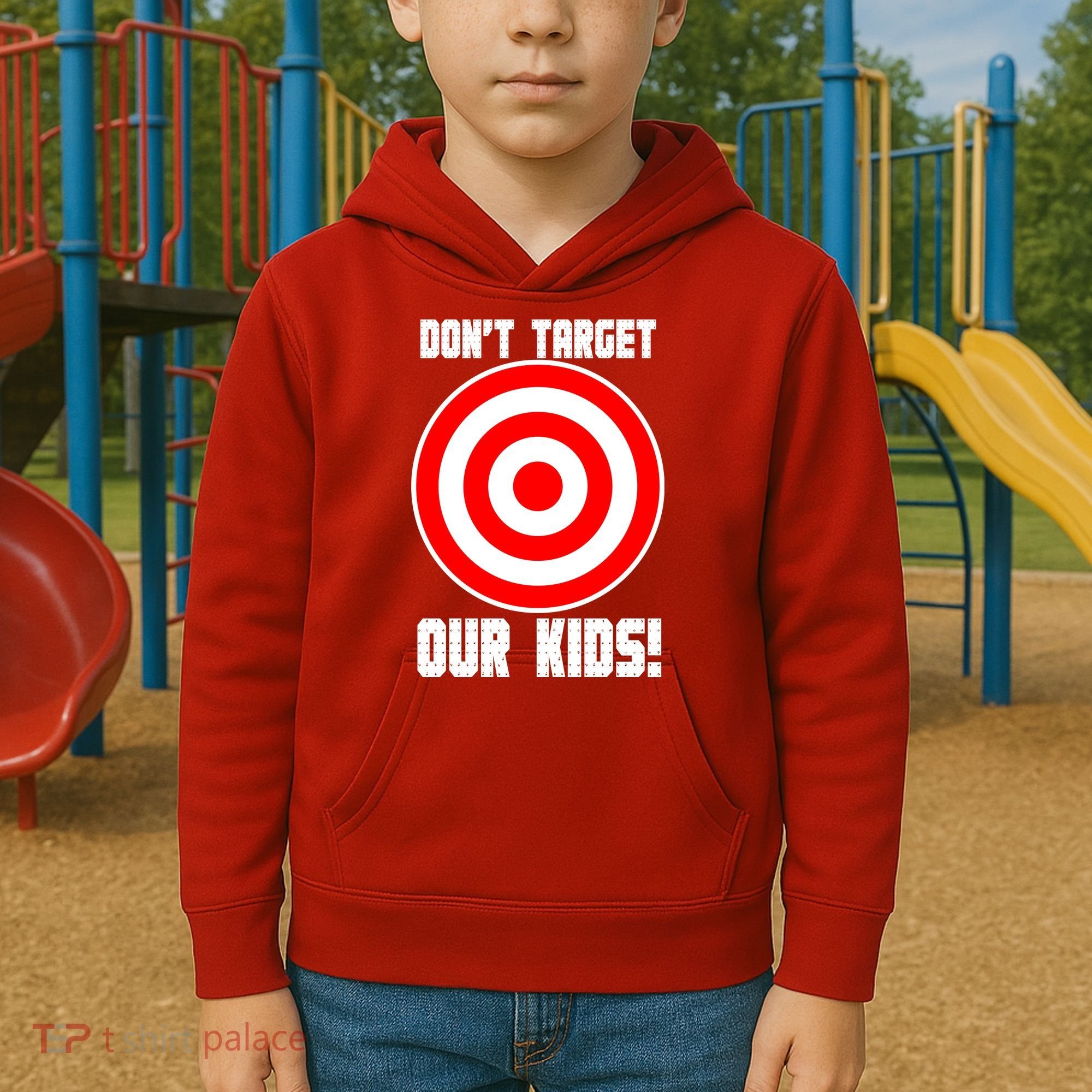 Dont Target Our Kids Patriotic Bullseye Range Boycott Kids Hoodie