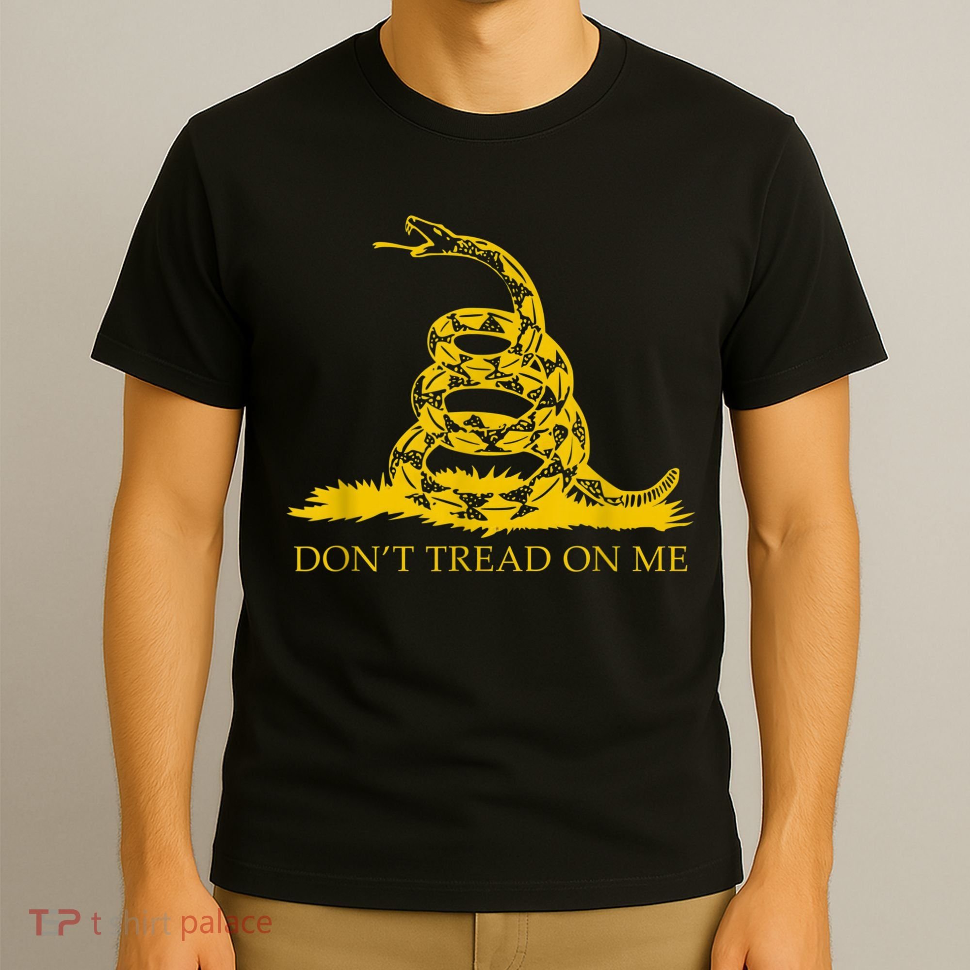 Don’t Tread On Me Shirts For Men Gadsden Flag Yellow Snake T-Shirt