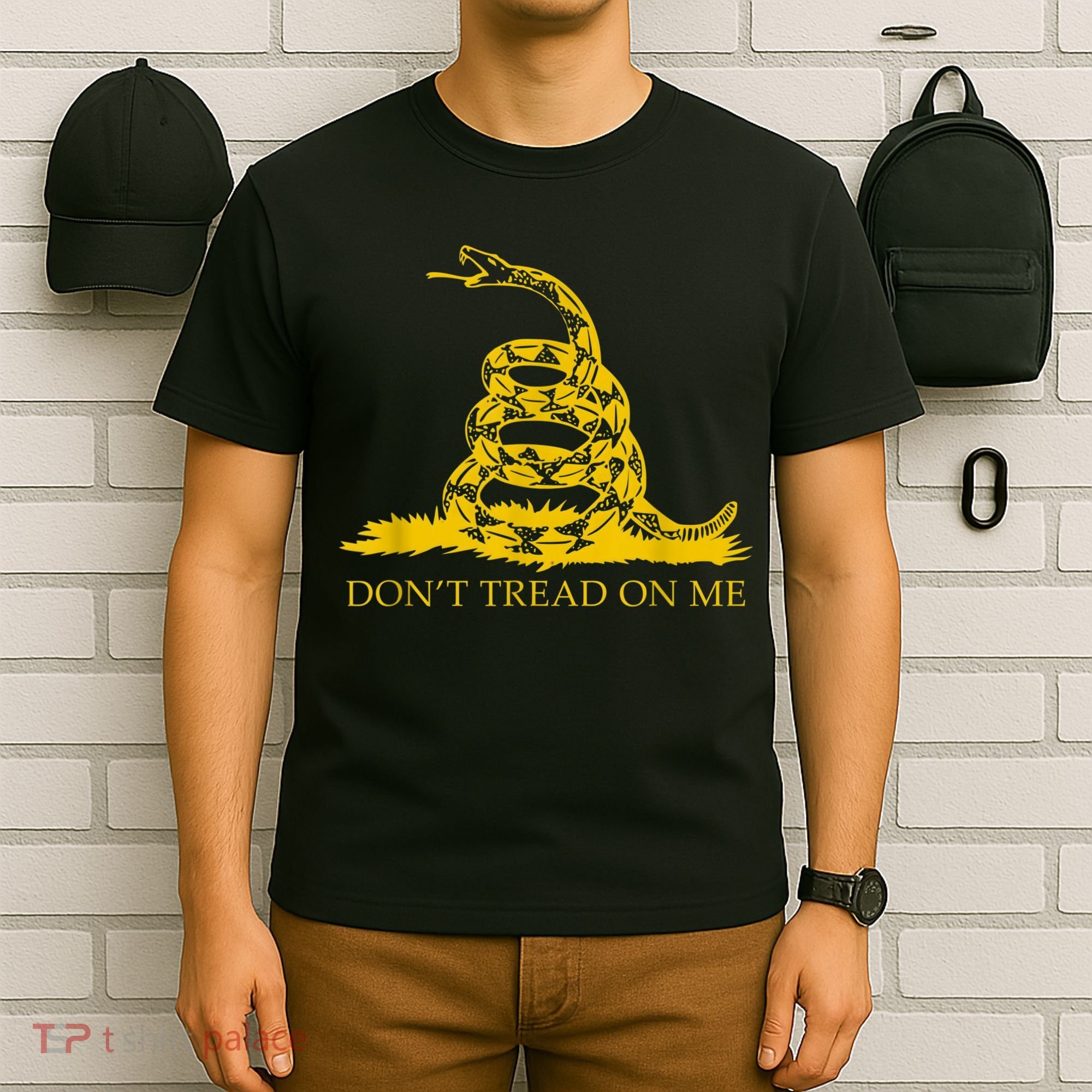Don’t Tread On Me Shirts For Men Gadsden Flag Yellow Snake T-Shirt