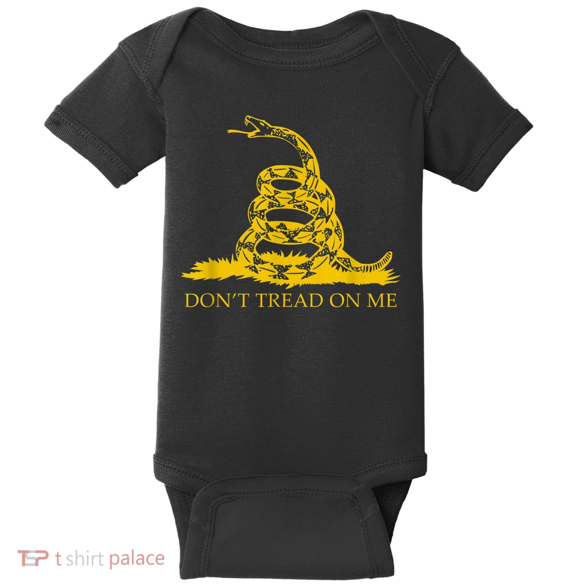 Don’t Tread On Me Shirts For Men Gadsden Flag Yellow Snake Baby Bodysuit