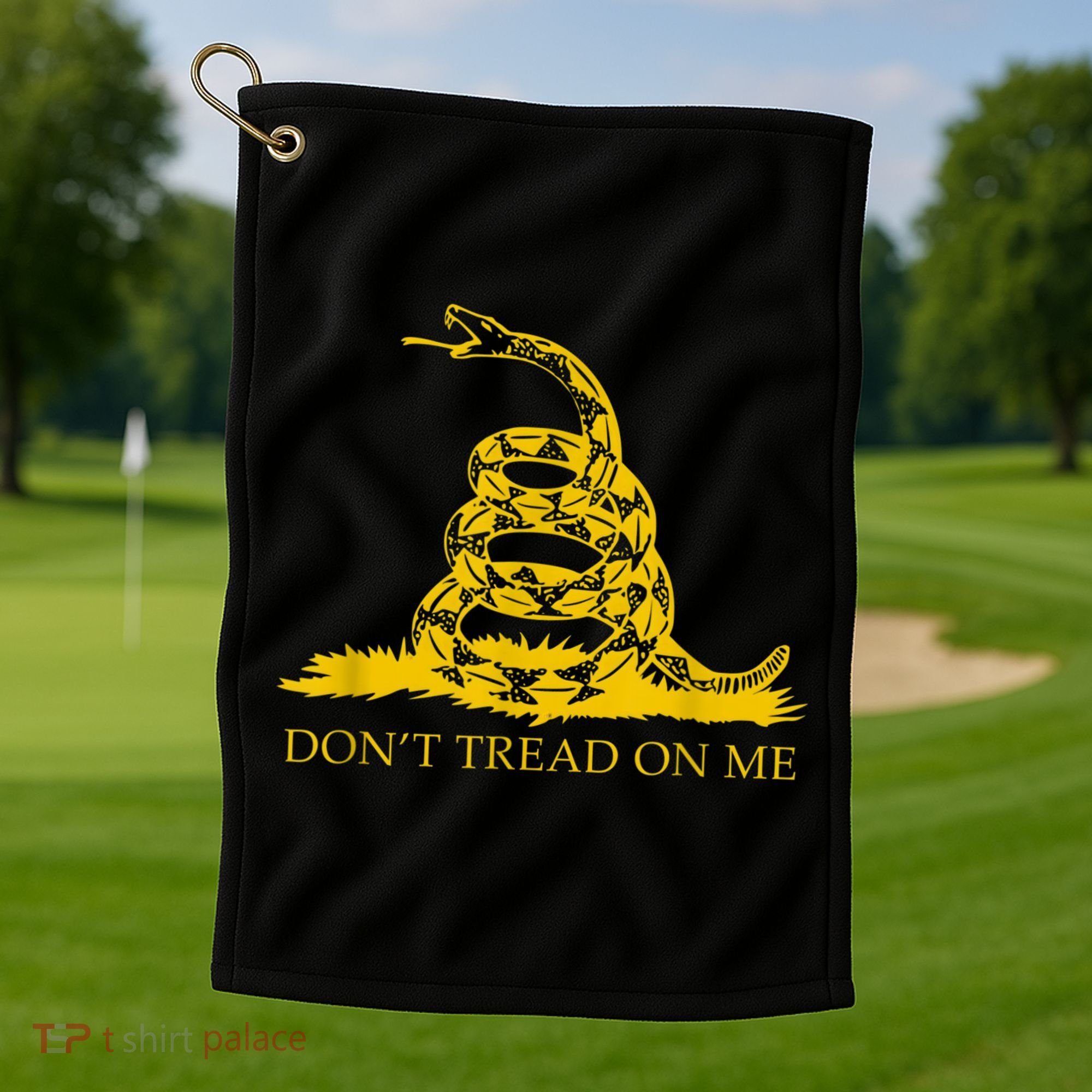 Don’t Tread On Me Shirts For Men Gadsden Flag Yellow Snake Golf Towel