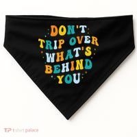Don't Trip Over What's Behind You Psychedelic Trippy Retro USA-Made Doggie Bandana thumb 0
