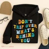 Don't Trip Over What's Behind You Psychedelic Trippy Retro Hoodie thumb 4