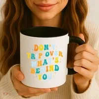 Don't Trip Over What's Behind You Psychedelic Trippy Retro Coffee Mug thumb 3