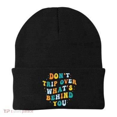 Don't Trip Over What's Behind You Psychedelic Trippy Retro Beanie