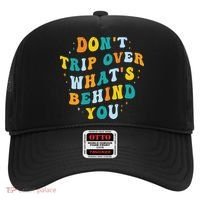 Don't Trip Over What's Behind You Psychedelic Trippy Retro Hat thumb 0