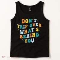 Don't Trip Over What's Behind You Psychedelic Trippy Retro Tank Top thumb 2