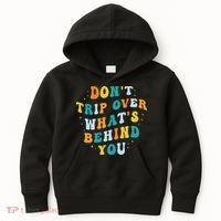 Don't Trip Over What's Behind You Psychedelic Trippy Retro Kids Hoodie thumb 0