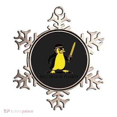 Dont Tread On Penguins Ornament